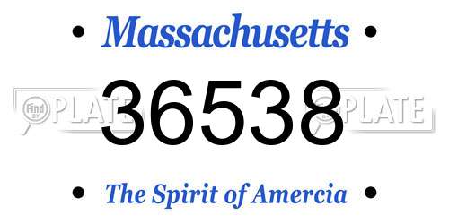 36538 Massachusetts License Plate