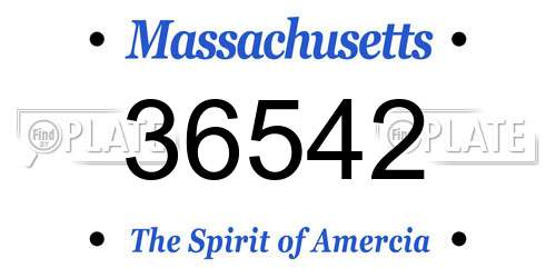 36542 Massachusetts License Plate