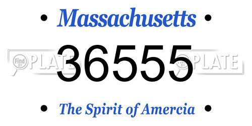 36555 Massachusetts License Plate