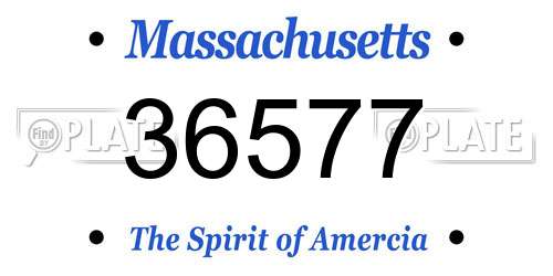 36577 Massachusetts License Plate