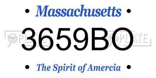 3659BO Massachusetts License Plate