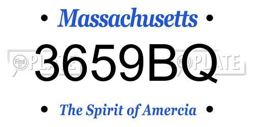 3659BQ Massachusetts License Plate