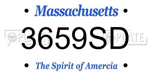 3659SD Massachusetts License Plate