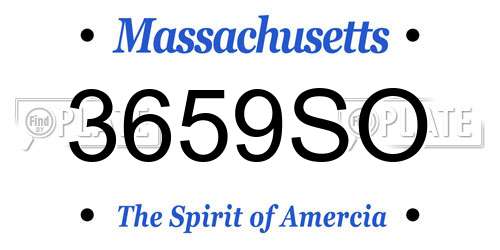 3659SO Massachusetts License Plate