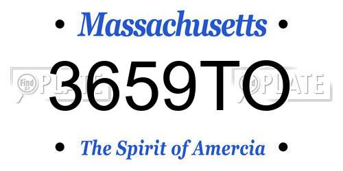 3659TO Massachusetts License Plate