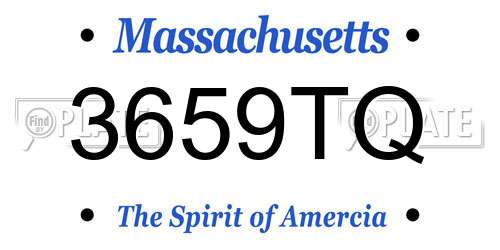 3659TQ Massachusetts License Plate