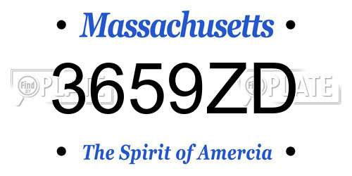 3659ZD Massachusetts License Plate