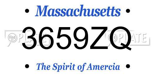 3659ZQ Massachusetts License Plate