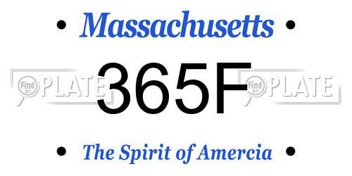 365F Massachusetts License Plate