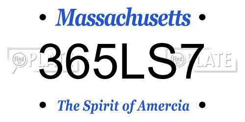 365LS7 Massachusetts License Plate
