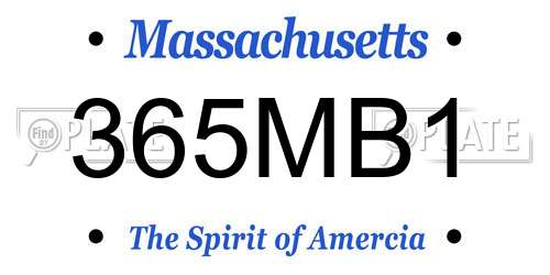 365MB1 Massachusetts License Plate