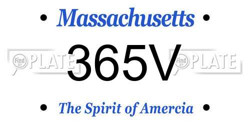 365V Massachusetts License Plate