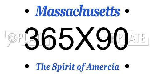 365X90 Massachusetts License Plate