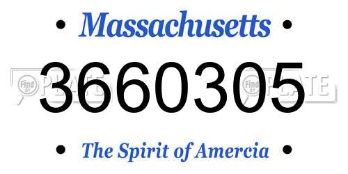 3660305 Massachusetts License Plate