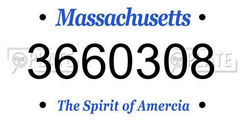 3660308 Massachusetts License Plate