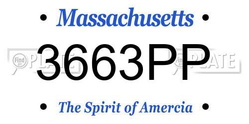 3663PP Massachusetts License Plate