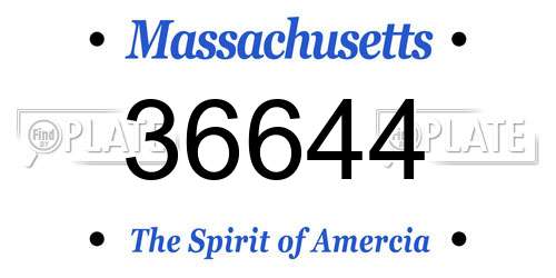 36644 Massachusetts License Plate