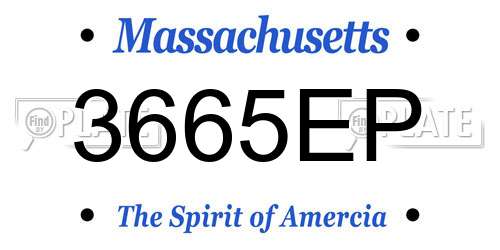 3665EP Massachusetts License Plate