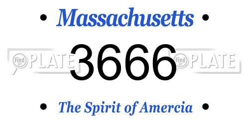 3666 Massachusetts License Plate