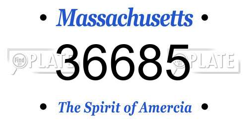 36685 Massachusetts License Plate