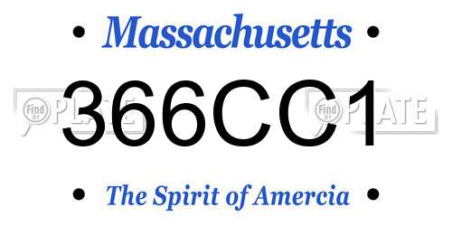 366CC1 Massachusetts License Plate