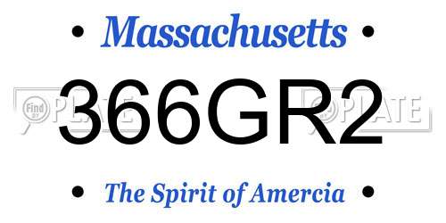 366GR2 Massachusetts License Plate