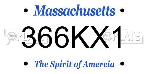 366KX1 Massachusetts License Plate
