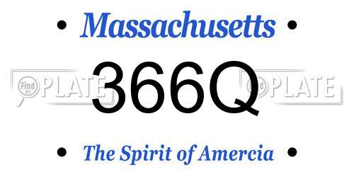 366Q Massachusetts License Plate