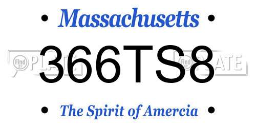 366TS8 Massachusetts License Plate
