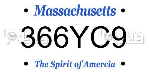 366YC9 Massachusetts License Plate