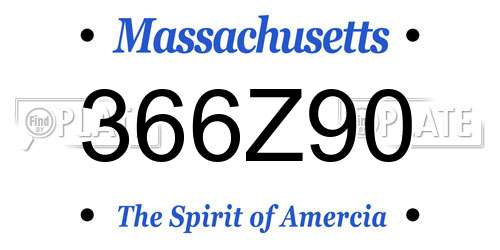 366Z90 Massachusetts License Plate