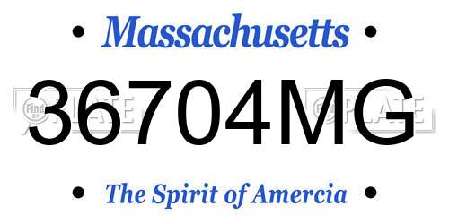 36704MG Massachusetts License Plate