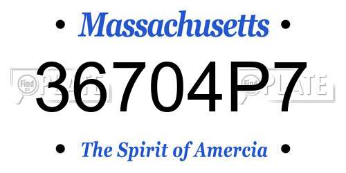 36704P7 Massachusetts License Plate