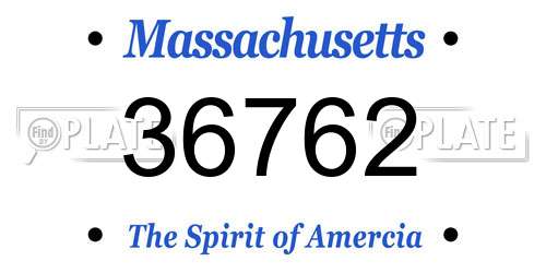 36762 Massachusetts License Plate