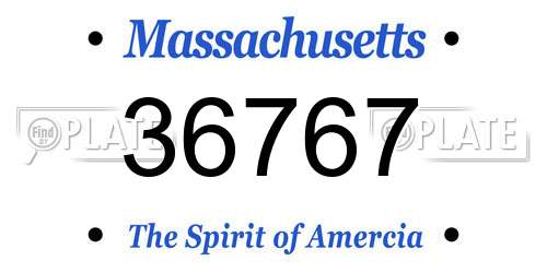 36767 Massachusetts License Plate