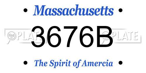 3676B Massachusetts License Plate