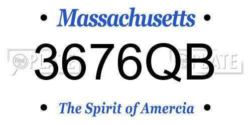 3676QB Massachusetts License Plate