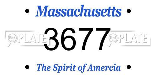 3677 Massachusetts License Plate