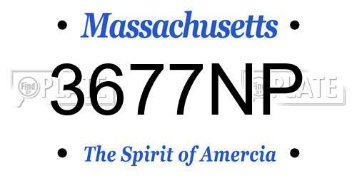3677NP Massachusetts License Plate