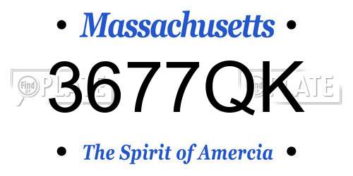 3677QK Massachusetts License Plate