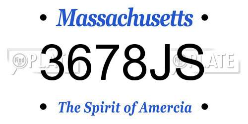 3678JS Massachusetts License Plate