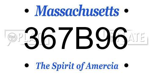 367B96 Massachusetts License Plate