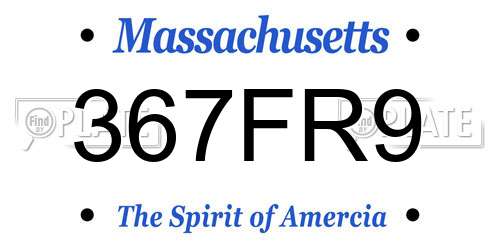 367FR9 Massachusetts License Plate