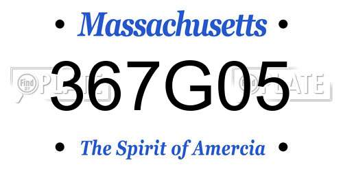 367G05 Massachusetts License Plate