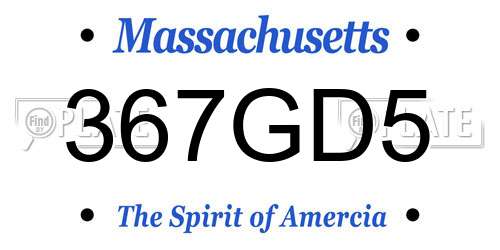 367GD5 Massachusetts License Plate
