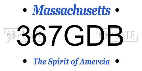367GDB Massachusetts License Plate