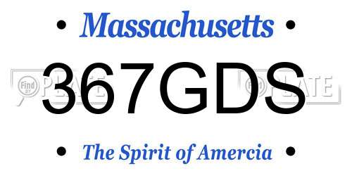 367GDS Massachusetts License Plate