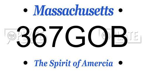 367GOB Massachusetts License Plate