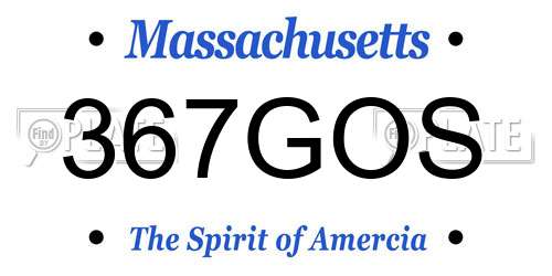 367GOS Massachusetts License Plate