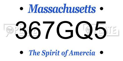 367GQ5 Massachusetts License Plate